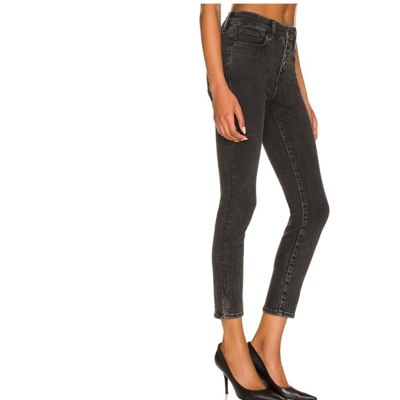 Good American Black Good Legs Crop Button Fly With Mini Slit - Picture 3 of 12